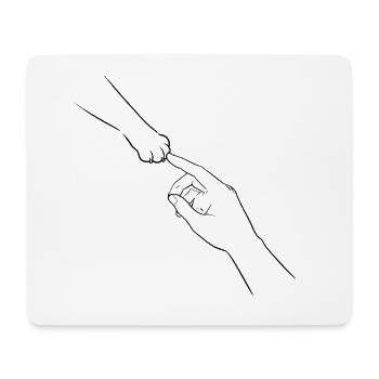 Paw & Hand – Best Friends - Mouse Pad (horizontal) - white - Front