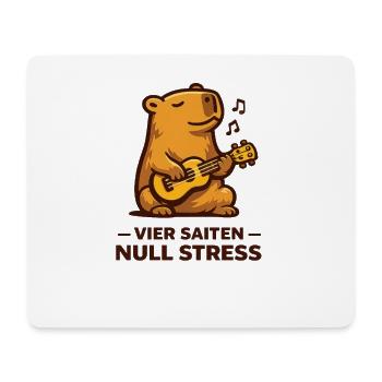 Vier Saiten Null Stress Ukulele Wasserschwein - Mousepad (Querformat) - Weiß - Vorne