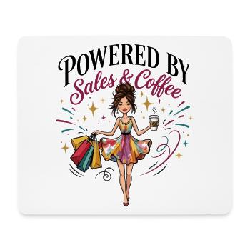 Propulsée par les ventes & Coffee White Woman - Tapis de souris (format paysage) - blanc - Devant