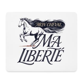 Cheval – Mon Cheval, Ma Liberté - Tapis de souris (format paysage) - blanc - Devant