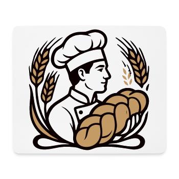 Baecker Hefezopf Logo - Mouse Pad (horizontal) - white - Front