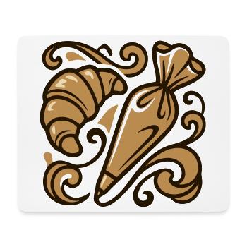 Croissant Piping Bag Icon - Mouse Pad (horizontal) - white - Front