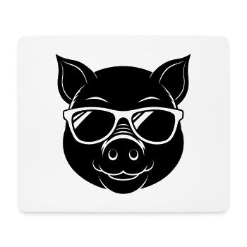Pig in Sunglasses - Mouse Pad (horizontal) - white - Front