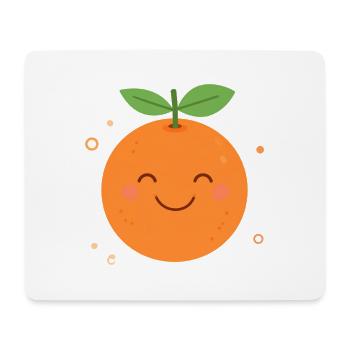 Orange Kawaii Orange – Sweet Fruit Illustration - Mouse Pad (horizontal) - white - Front