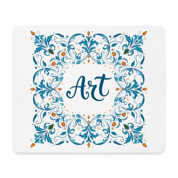 Lettrage orné « ART » – Design créatif - Tapis de souris (format paysage) - blanc - Devant