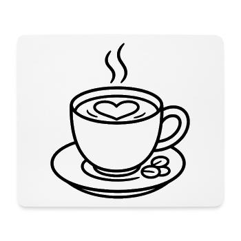 Coffee with a heart for coffee lovers - Mouse Pad (horizontal) - white - Front