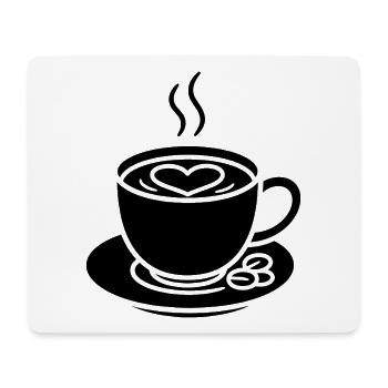 Tasse de café avec cœur pour les connaisseurs - Tapis de souris (format paysage) - blanc - Devant