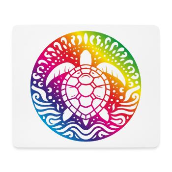Cercle océanique du Mandala de la Tortue Arc-en-ciel - Tapis de souris (format paysage) - blanc - Devant