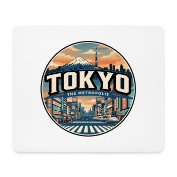 Retro Tokyo Mount Fuji Travel Badge - Mouse Pad (horizontal) - white - Front