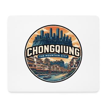 Retro Chongqing Hongyadong Badge - Mouse Pad (horizontal) - white - Front