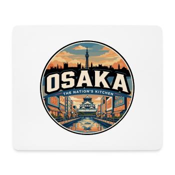 Retro Osaka Dotonbori Travel Badge - Mouse Pad (horizontal) - white - Front