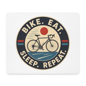 Bike Eat Sleep Repeat – Bike Saying - Mouse Pad (horizontal) - white - Front