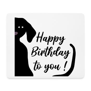 Joyeux anniversaire teckel - Tapis de souris (format paysage) - blanc - Devant