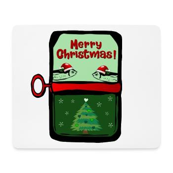 Joyeux Noël Poissons - Tapis de souris (format paysage) - blanc - Devant