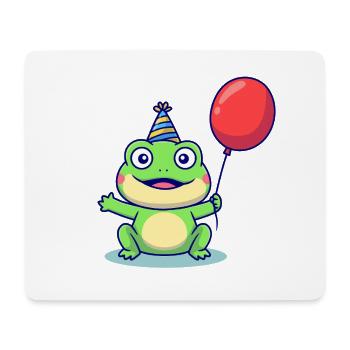 Grenouille de fête avec ballon - Tapis de souris (format paysage) - blanc - Devant