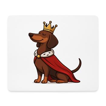 Fier teckel avec couronne – Chien royal - Tapis de souris (format paysage) - blanc - Devant