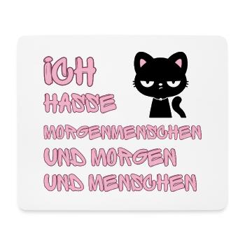 ICH HASSE MORGENMENSCHEN UND MORGEN UND MENSCHEN - Mousepad (Querformat) - Weiß - Vorne