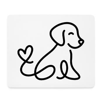 Cute dog with heart on tail - Mouse Pad (horizontal) - white - Front