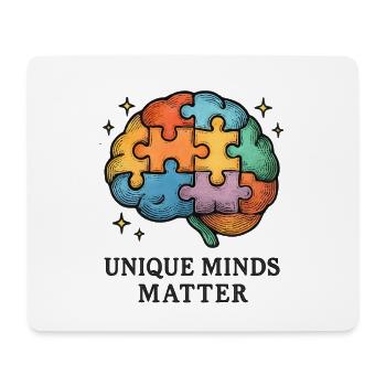 Colorful Puzzle Brain: Unique Minds - Mouse Pad (horizontal) - white - Front
