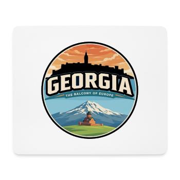 Retro Georgia Gergeti Trinity Badge - Mouse Pad (horizontal) - white - Front