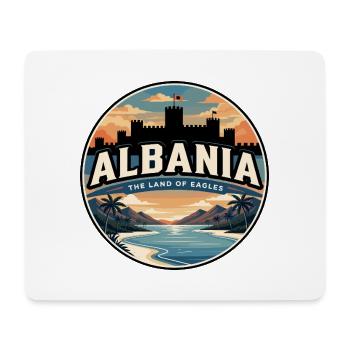 Retro Albania Ksamil Islands Badge - Mouse Pad (horizontal) - white - Front