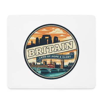 Retro Britain Big Ben Travel Badge - Mouse Pad (horizontal) - white - Front