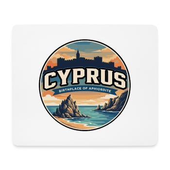 Retro Cyprus Aphrodite's Rock Badge - Mouse Pad (horizontal) - white - Front