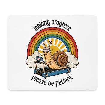 Patient snail on treadmill - Mouse Pad (horizontal) - white - Front