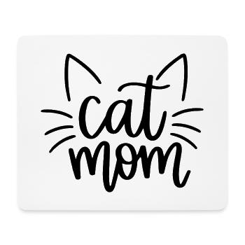 Cat Mom Cat Motif with Whiskers - Mouse Pad (horizontal) - white - Front