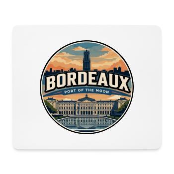 Retro Bordeaux Place de la Bourse Badge - Mouse Pad (horizontal) - white - Front