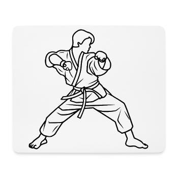 Karateka Line Sketch - Mouse Pad (horizontal) - white - Front