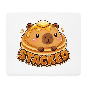 Süße Kawaii Capybara gestapelte Pfannkuchen - Mousepad (Querformat) - Weiß - Vorne