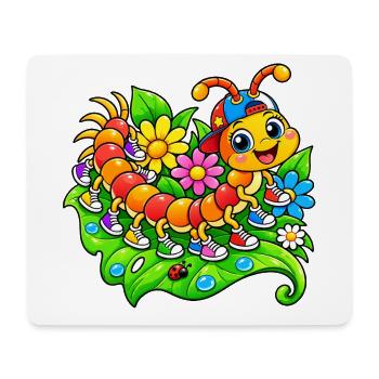 Bunter Hundertfüßer - Mousepad (Querformat) - Weiß - Vorne