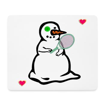 Bonhomme de neige d’hiver, tennis pour enfants - Tapis de souris (format paysage) - blanc - Devant
