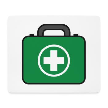 Trousse de premiers secours verte - Tapis de souris (format paysage) - blanc - Devant