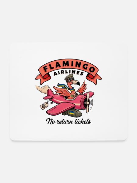 Ukraine: Flamingo Airlines – Keine Rückflugtickets - Mousepad (Querformat) - Weiß
