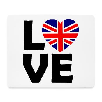 UK Flaggenherz - Mousepad (Querformat) - Weiß - Vorne
