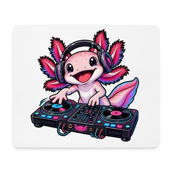 DJ Axolotl – Coole Beats aus dem Wasser - Mousepad (Querformat) - Weiß - Vorne