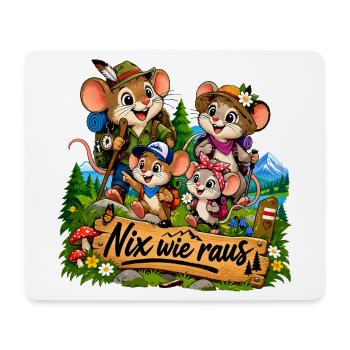 Mäusefamilie Outdoor - Mousepad (Querformat) - Weiß - Vorne