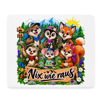 Waldtiere Outdoor - Mousepad (Querformat) - Weiß - Vorne