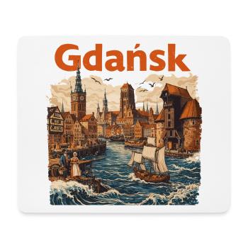 Gdańsk 1800: Historische Danzig Grafik - Mousepad (Querformat) - Weiß - Vorne