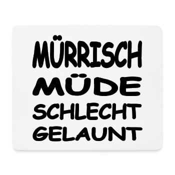 Müde - Mousepad (Querformat) - Weiß - Vorne