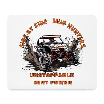 Side by Side Mud Hunter UTV Dirt Power - Mousepad (Querformat) - Weiß - Vorne