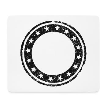 Vintage, runde Gummistempel-Schablone - Mousepad (Querformat) - Weiß - Vorne