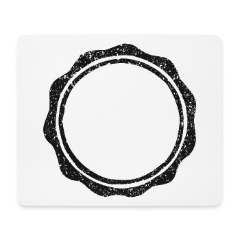 Vintage-runde Gummistempel-Schablone - Mousepad (Querformat) - Weiß - Vorne