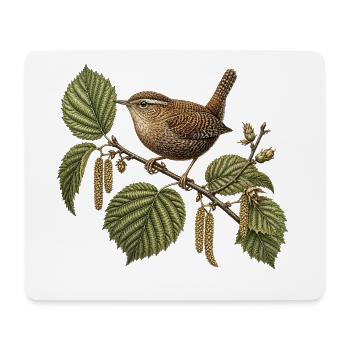 Süßer Zaunkönig – Naturwissenschaftliche Gravur - Mousepad (Querformat) - Weiß - Vorne