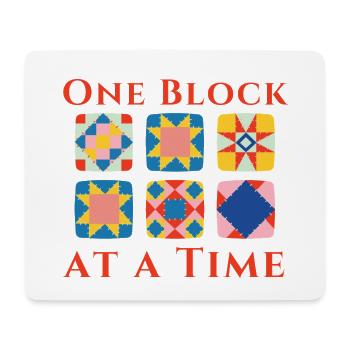 Ein Block nach dem anderen Patchwork - Mousepad (Querformat) - Weiß - Vorne