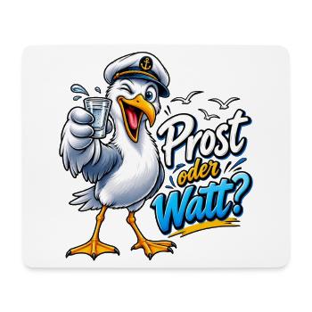 Prost oder Watt? Seemöwenkapitän - Mousepad (Querformat) - Weiß - Vorne