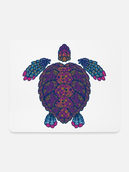 Alebrije-Schildkröte - Mousepad (Querformat) - Weiß