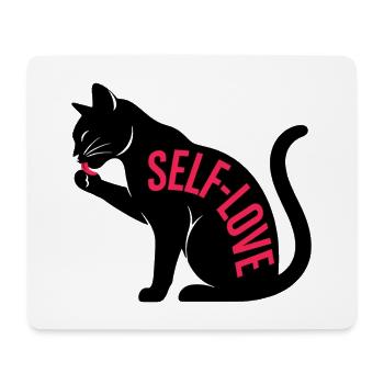 Selbstliebe Schwarze Katze - Mousepad (Querformat) - Weiß - Vorne